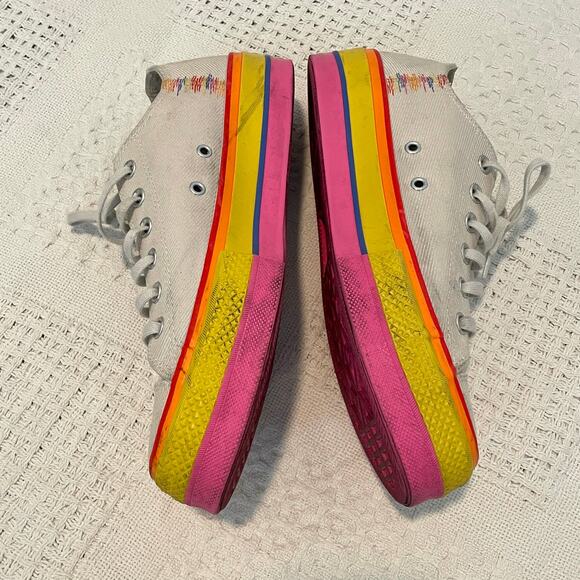 Converse platform rainbow Chuck Taylor All Star Sneakers 9.5 SHELF 5021 - Picture 6 of 8